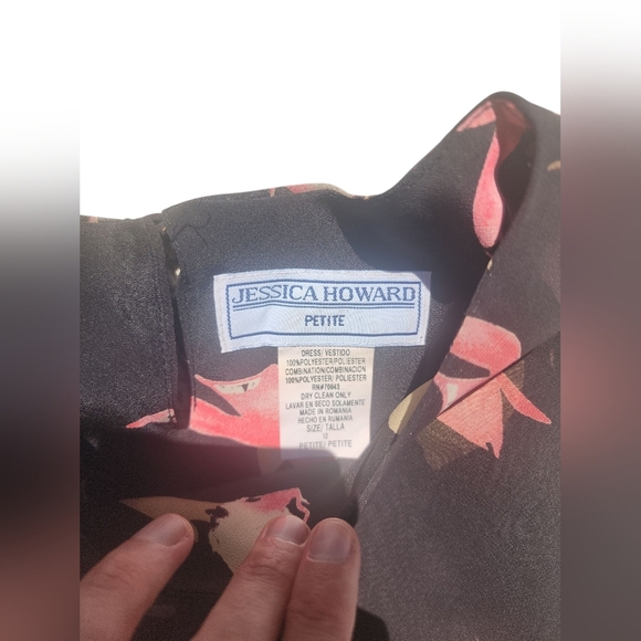 Vintage Chiffon Floral Dress 90s Brown Midi Sundress Y2K Sleeveless 12P - Picture 3 of 4